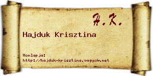 Hajduk Krisztina névjegykártya